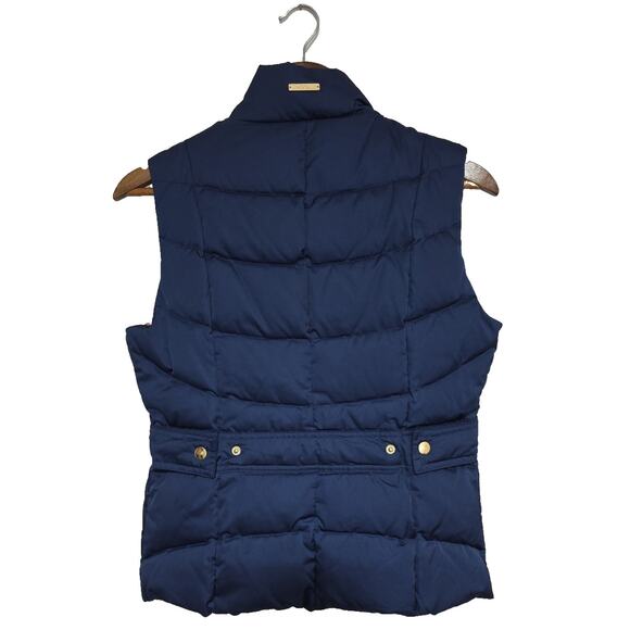 Lilly Pulitzer Vest Women’s Small Blue Down Puffer Full Zip Floral Lining - Picture 2 of 10